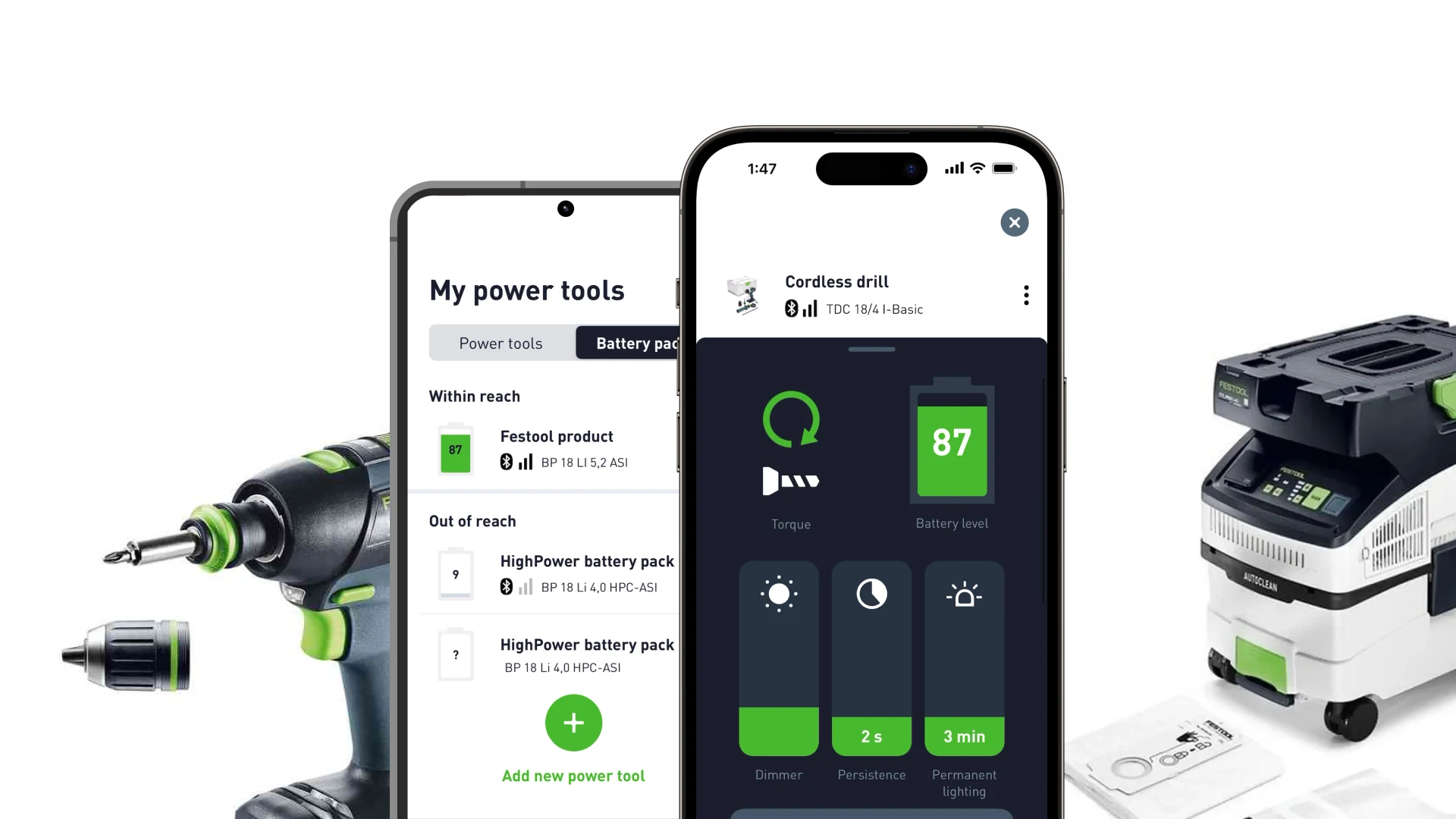Every tool and battery, in reach or out of it