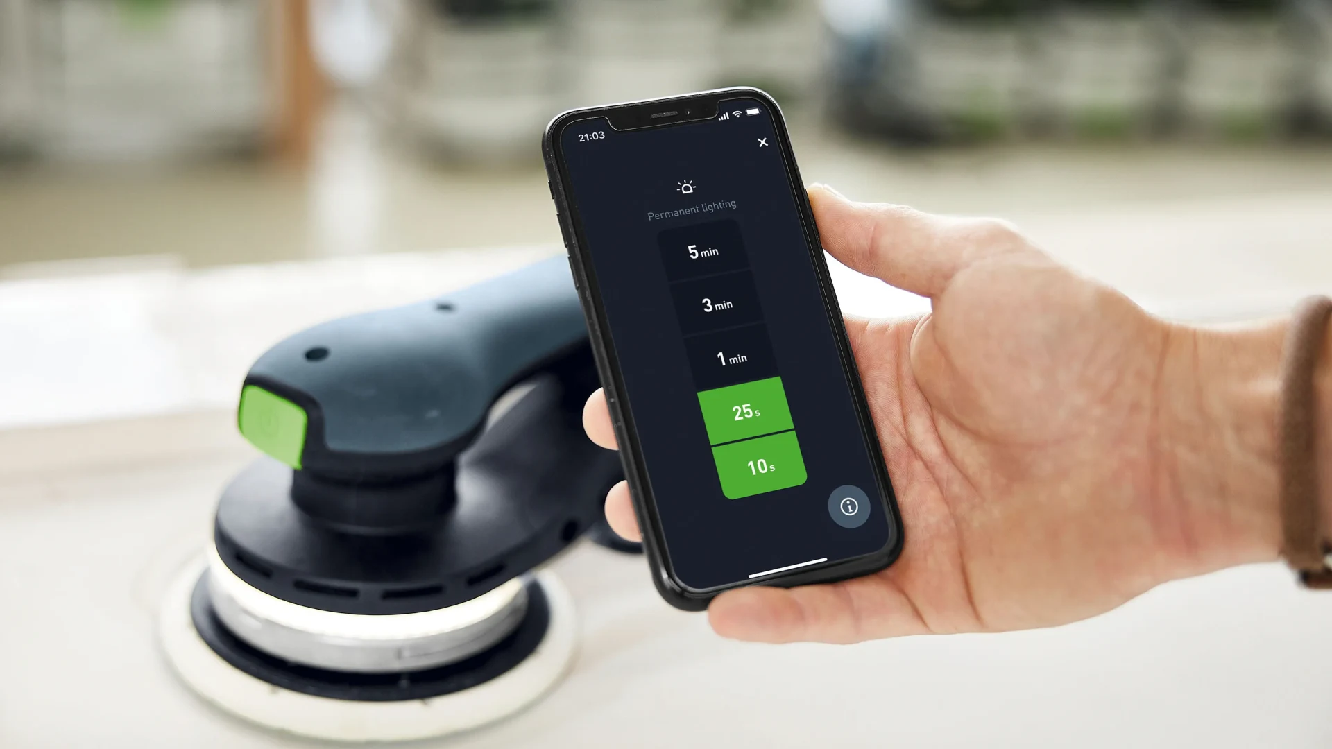 Settings that belong to the tool, set from the phone