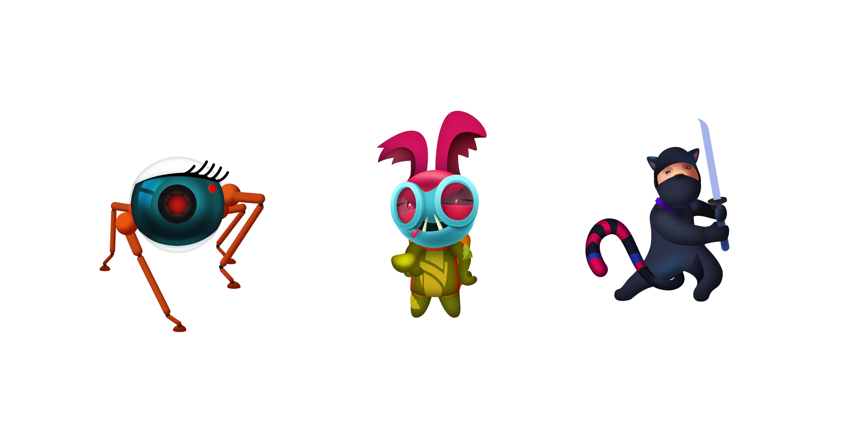 The final three: Nary, iBall, and Ninjat
