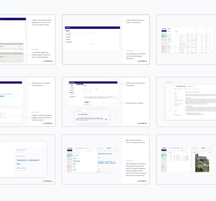 The design audit: every page reviewed for UI and UX findings